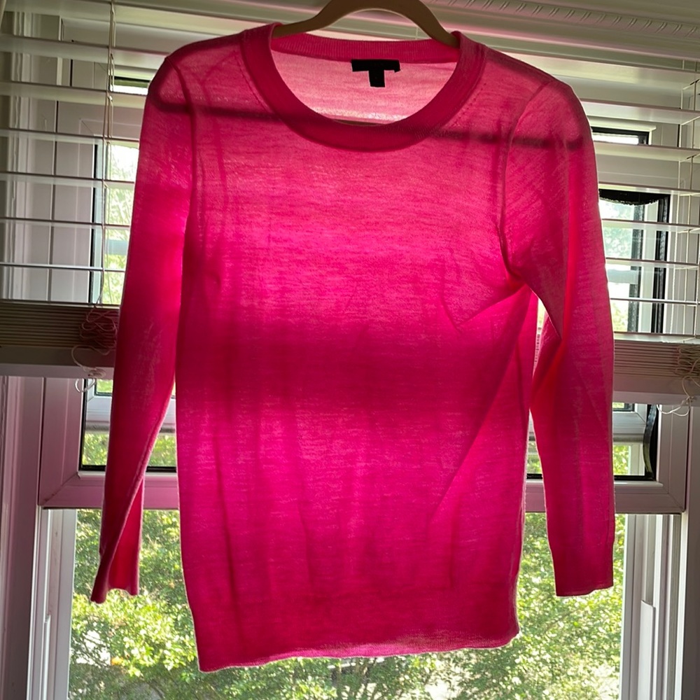 Hot pink light weight J crew Morino Sweater